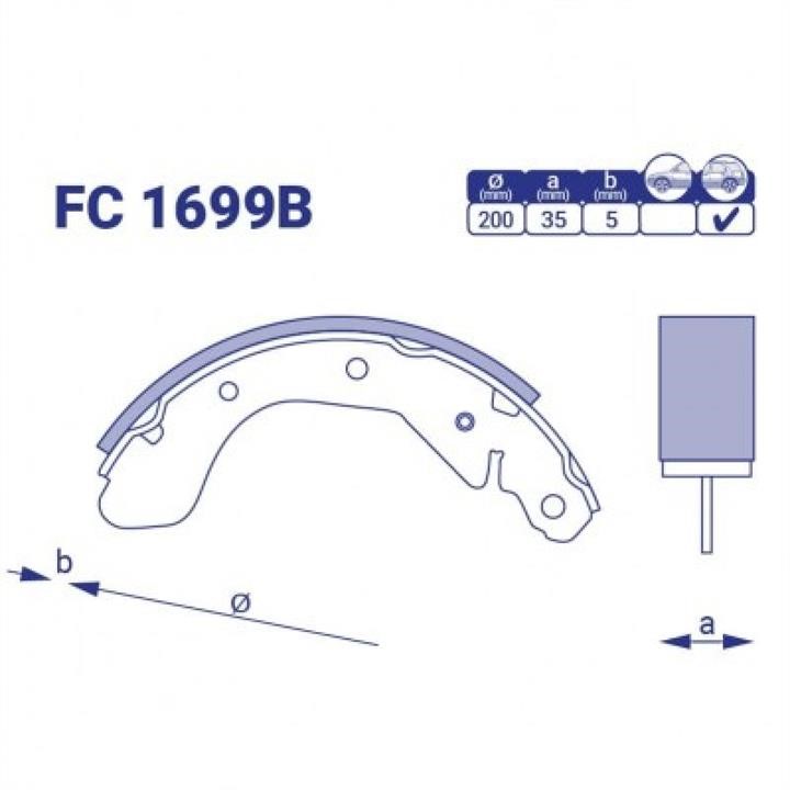 Szczęki hamulcowe, zestaw Frico FC 1699B