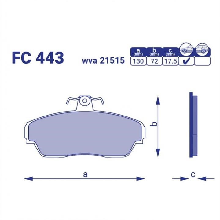 Frico FC 443 Brake Pad Set, disc brake FC443: Buy near me in Poland at 2407.PL - Good price!