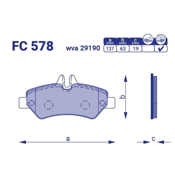 Frico FC 578 Brake Pad Set, disc brake FC578: Buy near me in Poland at 2407.PL - Good price!