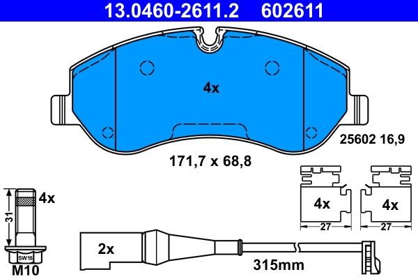 Ate 13.0460-2611.2 Brake Pad Set, disc brake 13046026112: Buy near me in Poland at 2407.PL - Good price!
