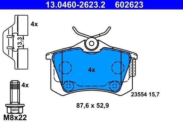Ate Rear disc brake pads, set – price 162 PLN