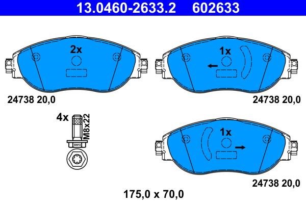 Ate Brake Pad Set, disc brake – price 455 PLN