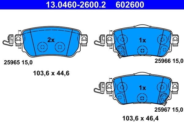 Ate 13.0460-2600.2 Brake Pad Set, disc brake 13046026002: Buy near me in Poland at 2407.PL - Good price!