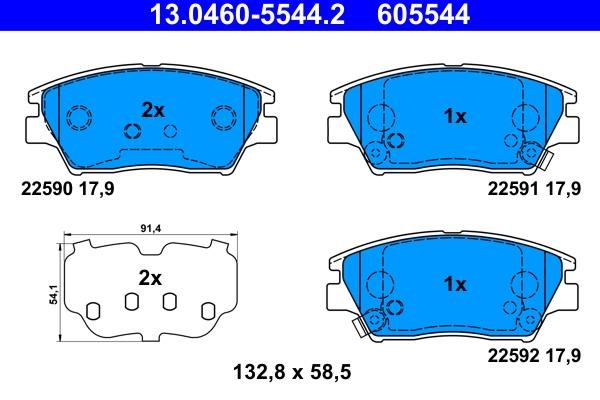 Ate 13.0460-5544.2 Brake Pad Set, disc brake 13046055442: Buy near me in Poland at 2407.PL - Good price!