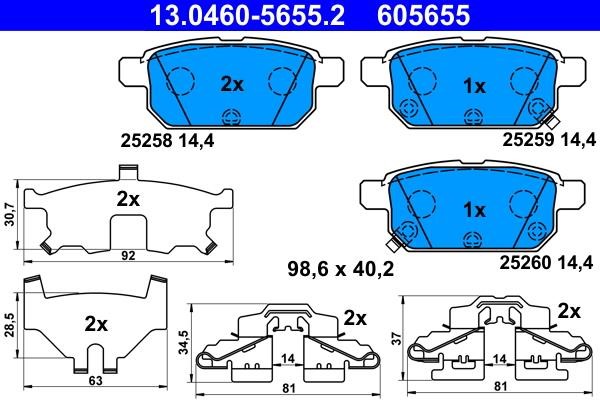 Ate Brake Pad Set, disc brake – price 192 PLN