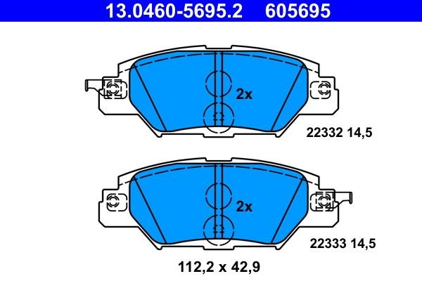 Ate Brake Pad Set, disc brake – price 194 PLN