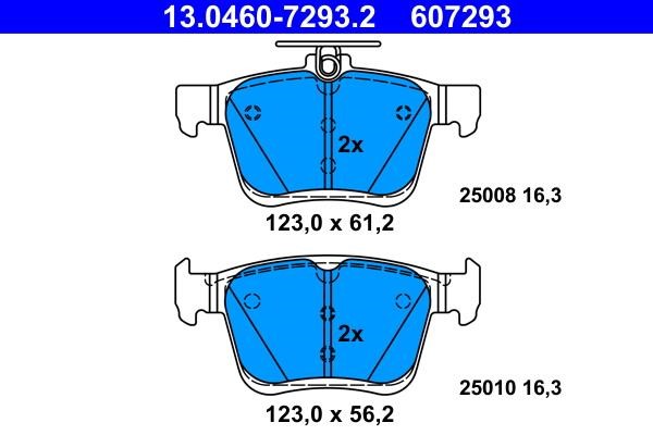 Ate 13.0460-7293.2 Brake Pad Set, disc brake 13046072932: Buy near me in Poland at 2407.PL - Good price!