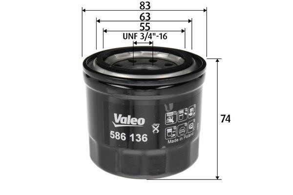 Valeo 586136 Oil Filter 586136: Buy near me in Poland at 2407.PL - Good price!