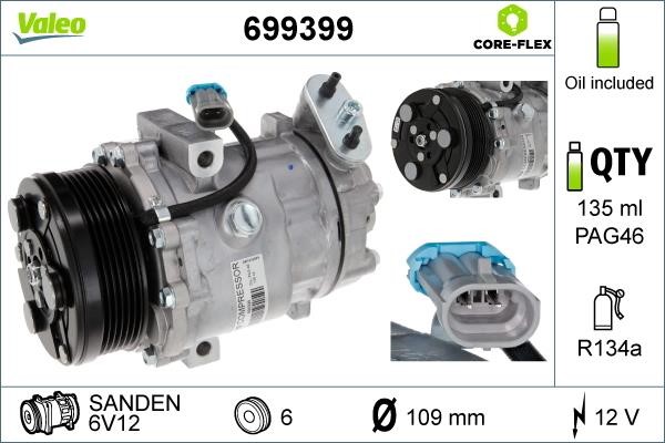 Valeo 699399 Compressor, air conditioning 699399: Buy near me at 2407.PL in Poland at an Affordable price!