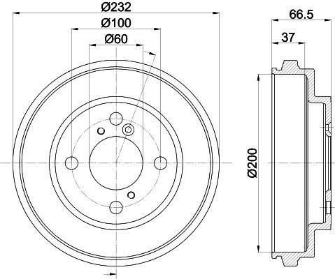 Hella 8DT 355 303-051 Brake drum 8DT355303051: Buy near me at 2407.PL in Poland at an Affordable price!