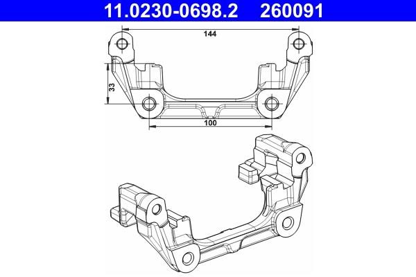 Ate 11.0230-0698.2 Bracket rear brake caliper 11023006982: Buy near me in Poland at 2407.PL - Good price!