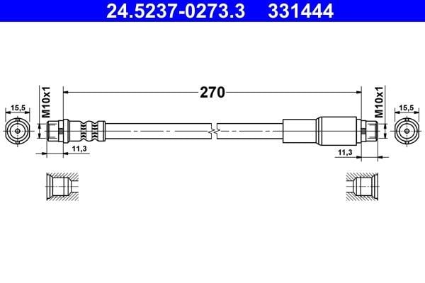 Ate 24.5237-0273.3 Bremsschlauch 24523702733: Kaufen Sie zu einem guten Preis in Polen bei 2407.PL!