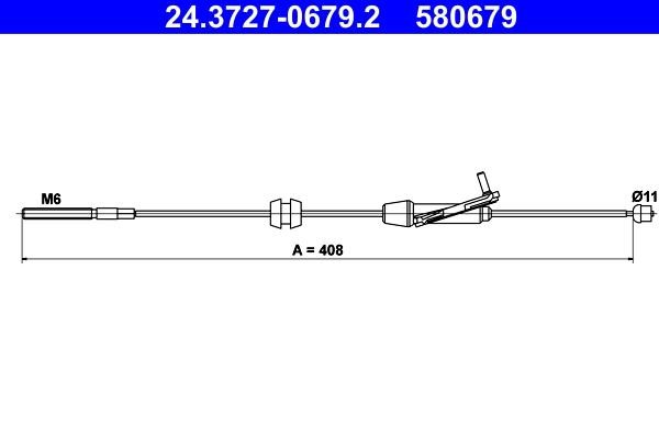 Ate 24.3727-0679.2 Cable Pull, parking brake 24372706792: Buy near me in Poland at 2407.PL - Good price!