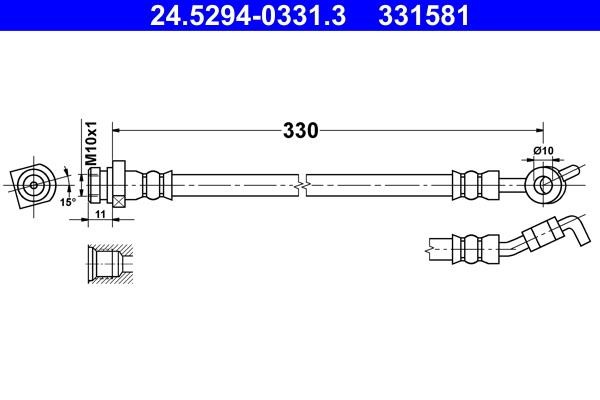 Ate 24.5294-0331.3 Brake Hose 24529403313: Buy near me in Poland at 2407.PL - Good price!