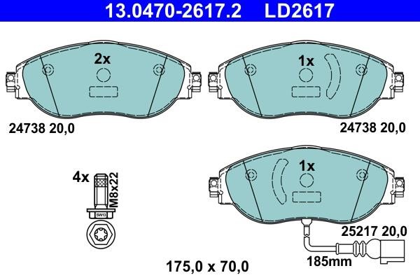 Ate ATE CERAMIC disc brake pads, set – price 529 PLN