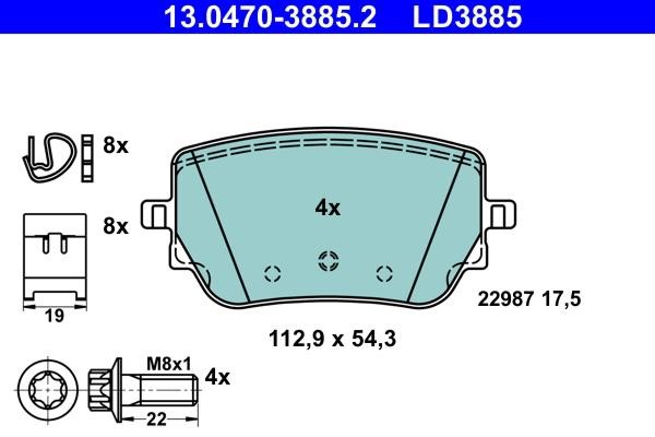 Ate ATE CERAMIC disc brake pads, set – price 267 PLN