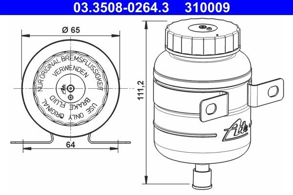 Ate 03.3508-0264.3 Brake fluid reservoir 03350802643: Buy near me in Poland at 2407.PL - Good price!