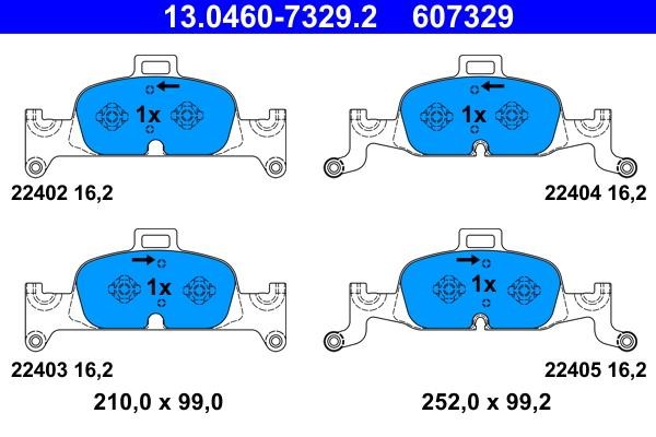 Ate 13.0460-7329.2 Brake Pad Set, disc brake 13046073292: Buy near me in Poland at 2407.PL - Good price!