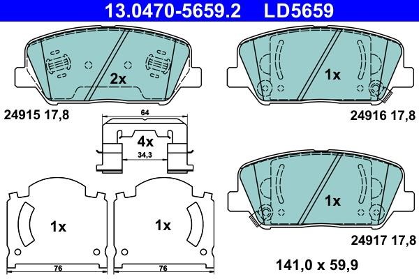 Ate 13.0470-5659.2 ATE CERAMIC disc brake pads, set 13047056592: Buy near me in Poland at 2407.PL - Good price!