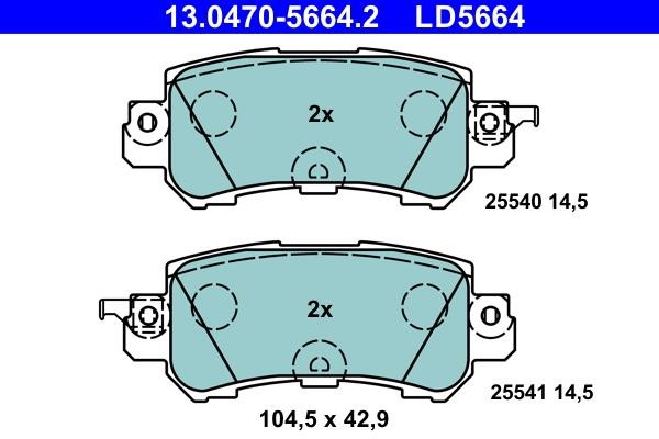 Ate 13.0470-5664.2 ATE CERAMIC disc brake pads, set 13047056642: Buy near me in Poland at 2407.PL - Good price!