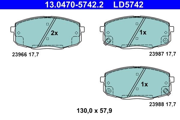 Ate 13.0470-5742.2 ATE CERAMIC disc brake pads, set 13047057422: Buy near me in Poland at 2407.PL - Good price!