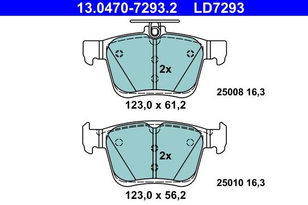 Ate 13.0470-7293.2 ATE CERAMIC disc brake pads, set 13047072932: Buy near me in Poland at 2407.PL - Good price!