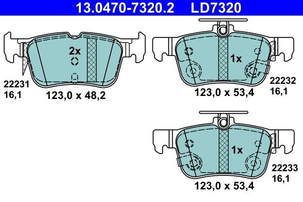 Ate 13.0470-7320.2 ATE CERAMIC disc brake pads, set 13047073202: Buy near me in Poland at 2407.PL - Good price!