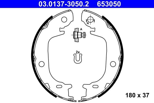 Ate 03.0137-3050.2 Parking brake shoes 03013730502: Buy near me at 2407.PL in Poland at an Affordable price!