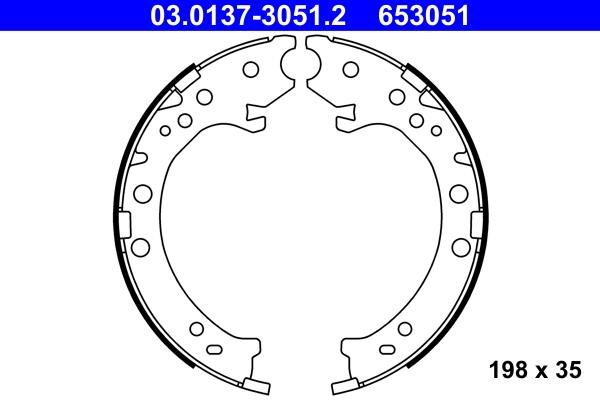 Ate 03.0137-3051.2 Parking brake shoes 03013730512: Buy near me in Poland at 2407.PL - Good price!