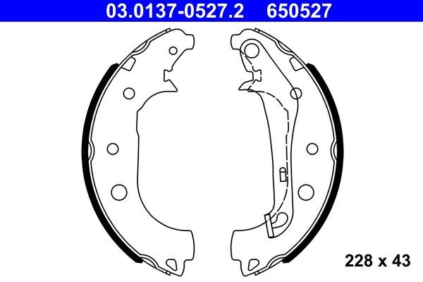 Ate 03.0137-0527.2 Brake shoe set 03013705272: Buy near me in Poland at 2407.PL - Good price!