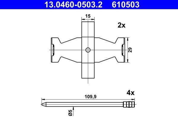 Ate 13.0460-0503.2 Mounting kit brake pads 13046005032: Buy near me in Poland at 2407.PL - Good price!