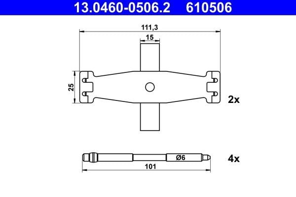 Ate 13.0460-0506.2 Mounting kit brake pads 13046005062: Buy near me in Poland at 2407.PL - Good price!