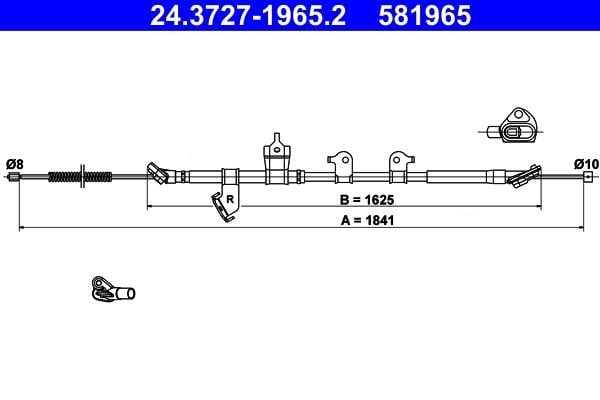 Ate 24.3727-1965.2 Cable Pull, parking brake 24372719652: Buy near me in Poland at 2407.PL - Good price!