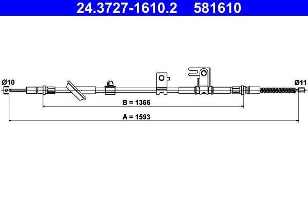 Ate 24.3727-1610.2 Seilzug, feststellbremse 24372716102: Kaufen Sie zu einem guten Preis in Polen bei 2407.PL!