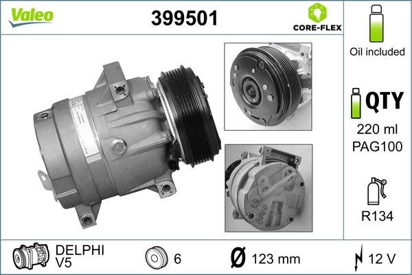 Valeo 399501 Compressor, air conditioning 399501: Buy near me in Poland at 2407.PL - Good price!