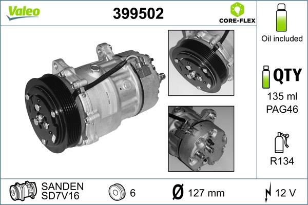 Valeo 399502 Compressor, air conditioning 399502: Buy near me in Poland at 2407.PL - Good price!