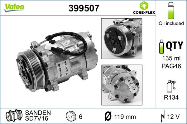 Valeo 399507 Compressor, air conditioning 399507: Buy near me in Poland at 2407.PL - Good price!