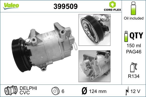 Valeo 399509 Compressor, air conditioning 399509: Buy near me at 2407.PL in Poland at an Affordable price!