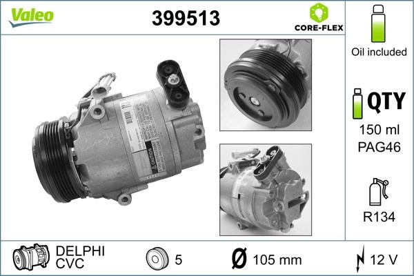 Valeo 399513 Compressor, air conditioning 399513: Buy near me in Poland at 2407.PL - Good price!