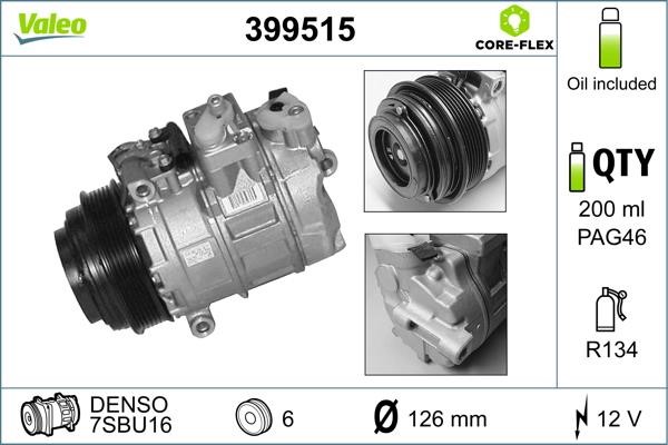 Valeo 399515 Compressor, air conditioning 399515: Buy near me in Poland at 2407.PL - Good price!