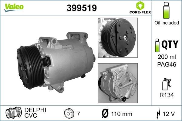 Valeo 399519 Compressor, air conditioning 399519: Buy near me in Poland at 2407.PL - Good price!