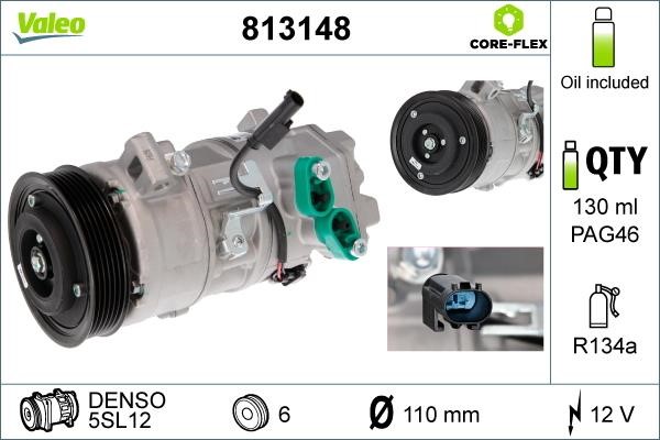 Valeo 813148 Compressor, air conditioning 813148: Buy near me in Poland at 2407.PL - Good price!