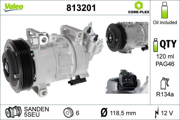 Valeo 813201 Compressor, air conditioning 813201: Buy near me in Poland at 2407.PL - Good price!