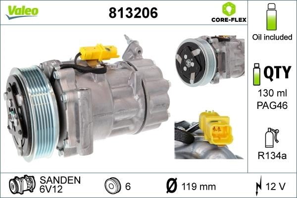 Valeo 813206 Compressor, air conditioning 813206: Buy near me in Poland at 2407.PL - Good price!