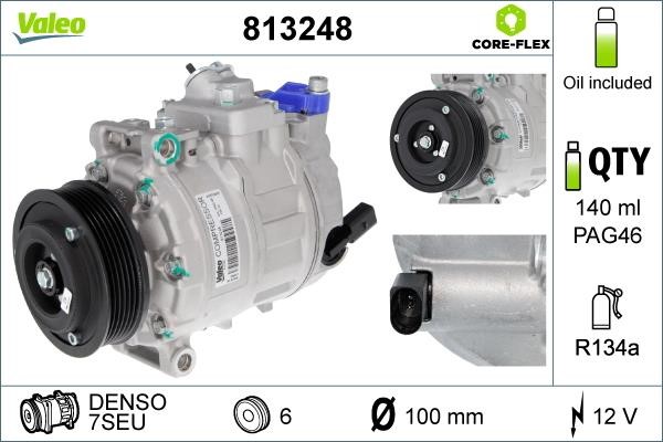 Valeo 813248 Compressor, air conditioning 813248: Buy near me in Poland at 2407.PL - Good price!