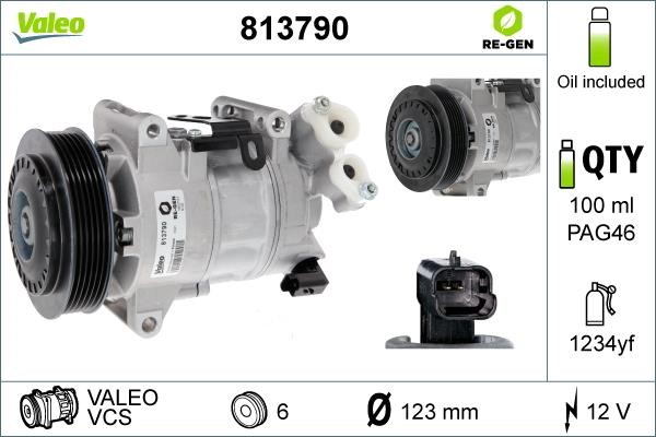 Valeo 813790 Compressor, air conditioning 813790: Buy near me at 2407.PL in Poland at an Affordable price!