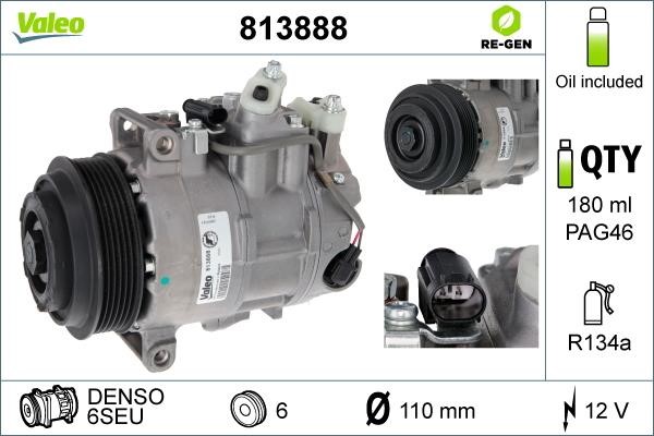 Valeo 813888 Compressor, air conditioning 813888: Buy near me in Poland at 2407.PL - Good price!