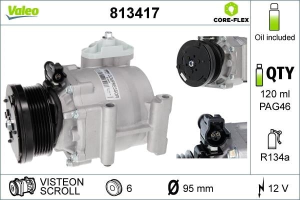 Valeo 813417 Compressor, air conditioning 813417: Buy near me in Poland at 2407.PL - Good price!
