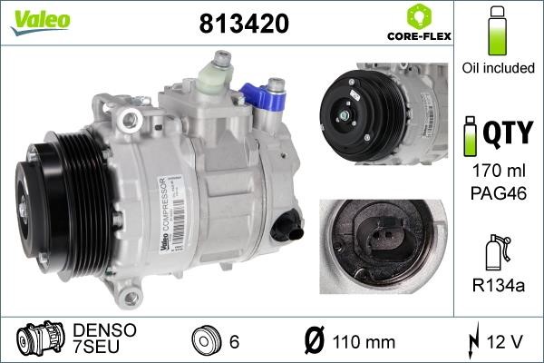 Valeo 813420 Compressor, air conditioning 813420: Buy near me in Poland at 2407.PL - Good price!