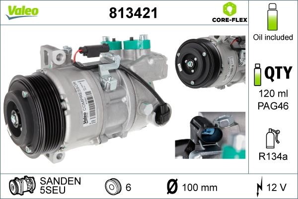 Valeo 813421 Compressor, air conditioning 813421: Buy near me in Poland at 2407.PL - Good price!